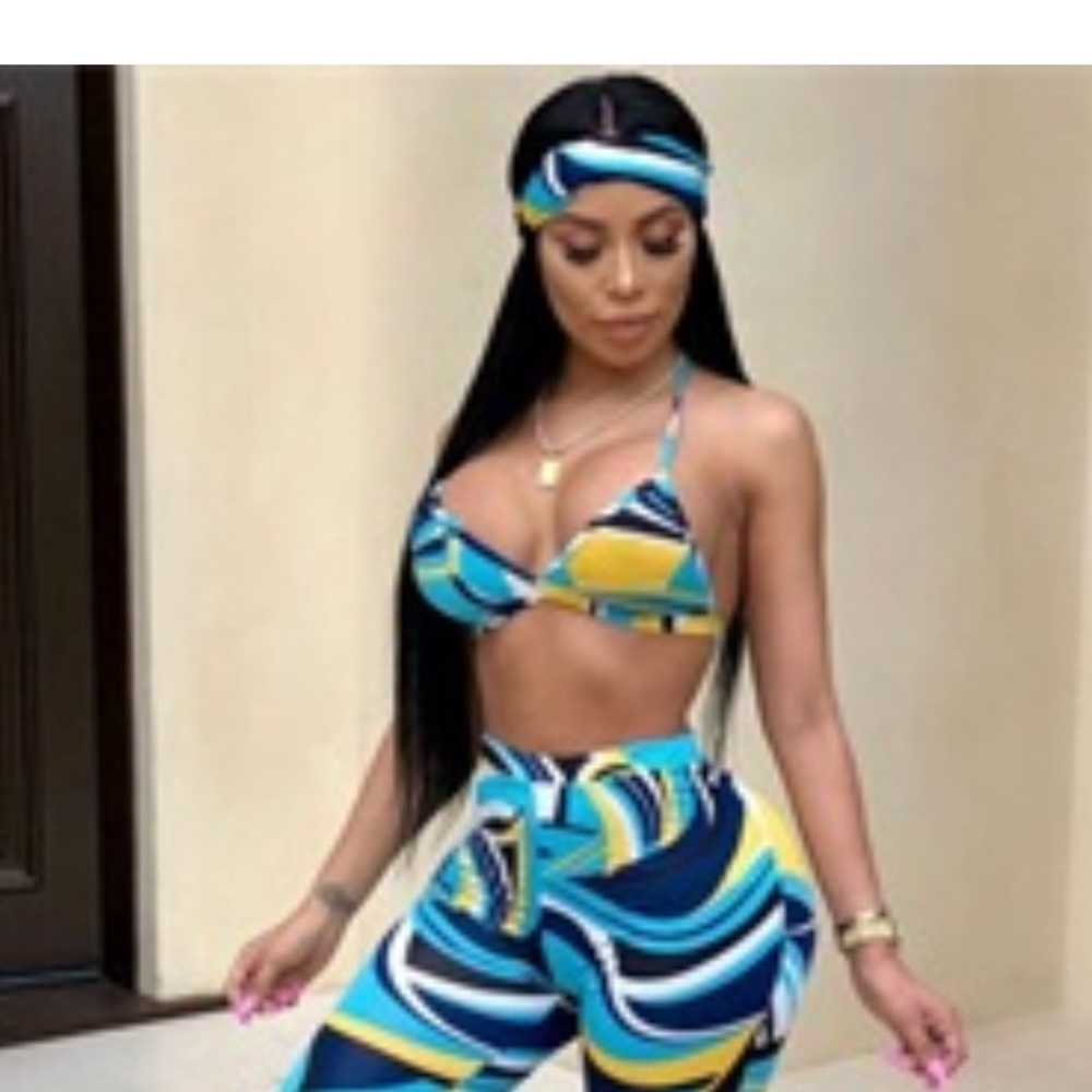 New 3pc biker short set